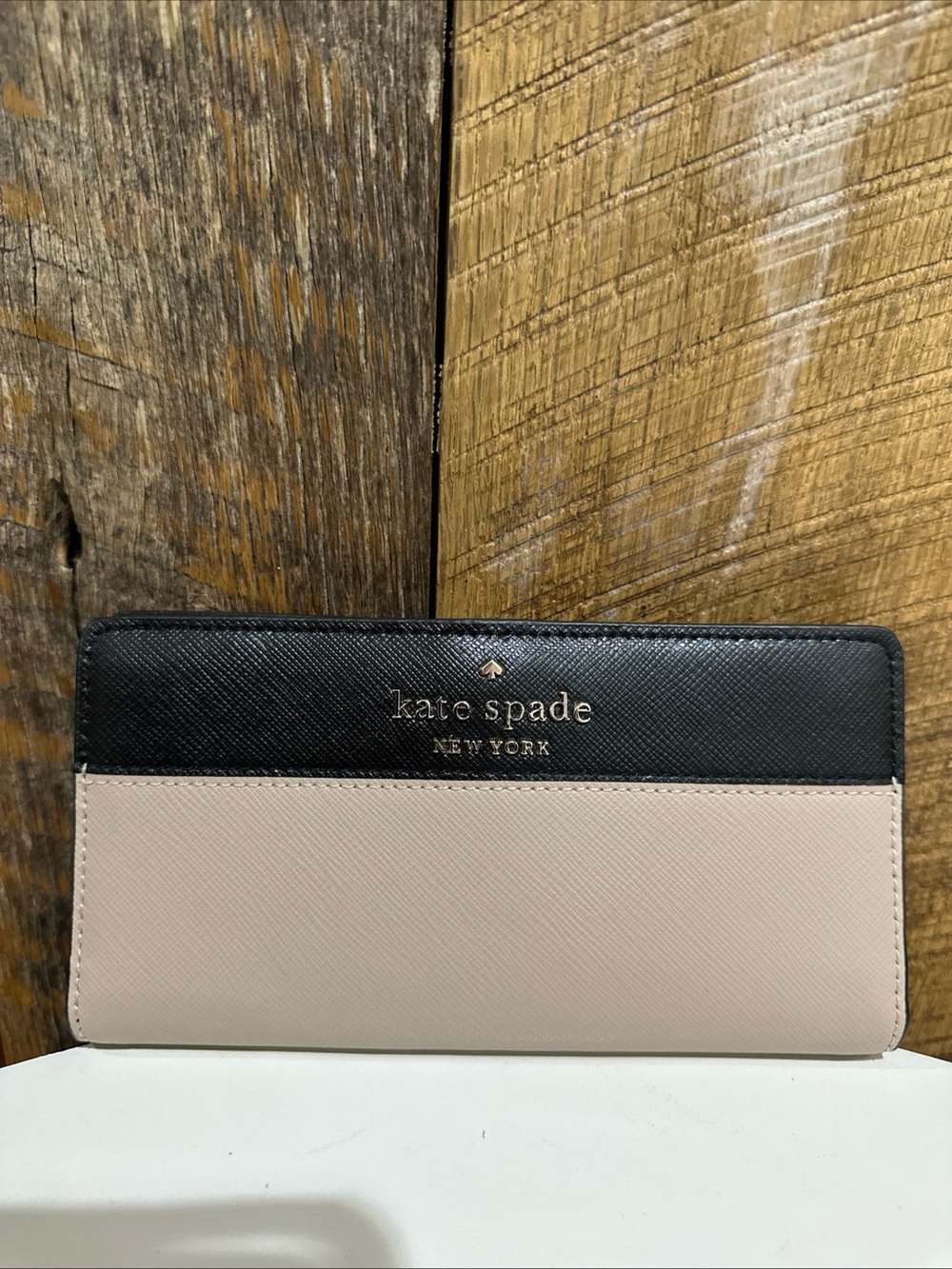 NWT Kate Spade Staci Colorblock Saffiano Leather Slim Bifold Wallet Leather
